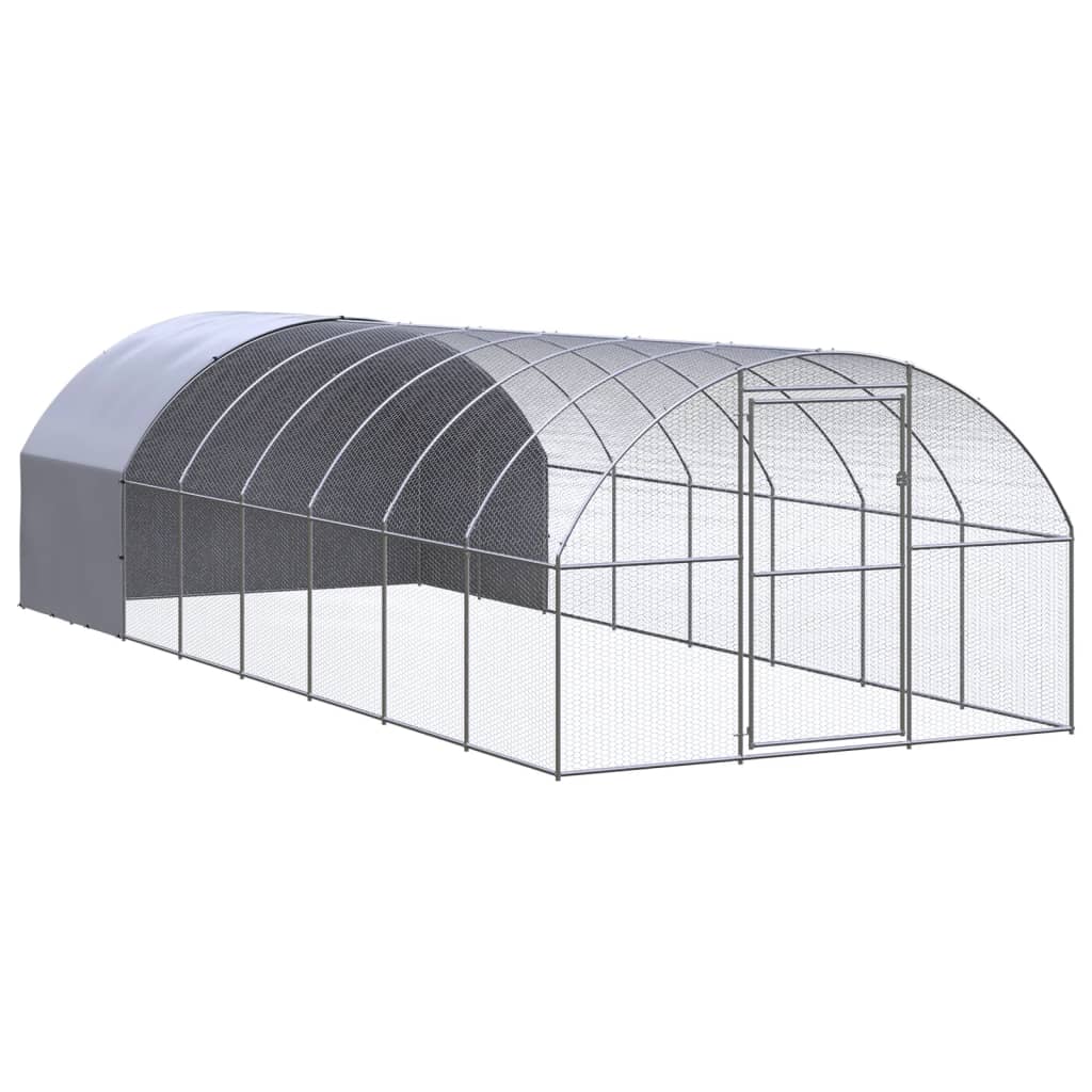 vidaXL Chicken Coop 3x2x2 m Galvanized Steel