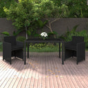 vidaXL Ensemble de jardin 3 pièces avec coussins en poly rotin noir