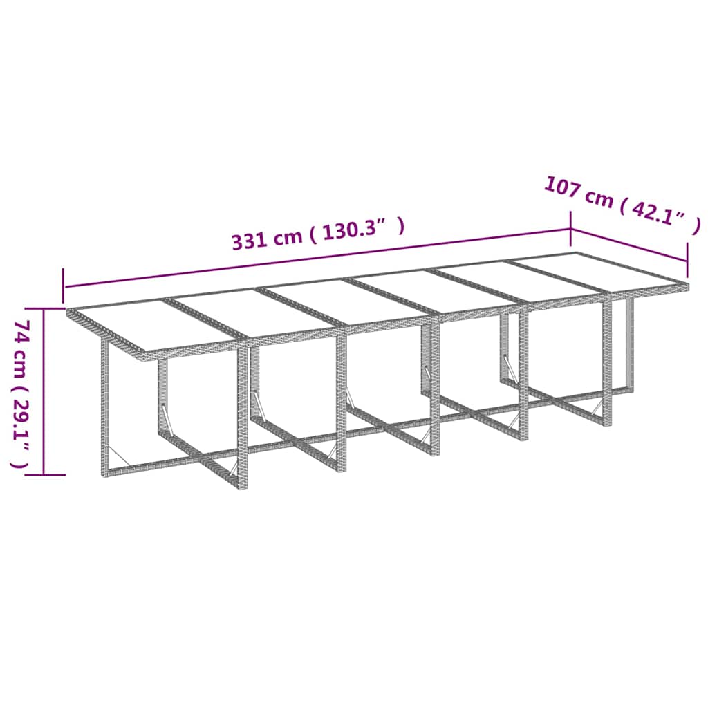 vidaXL 17-Piece Garden Dining Set with Cushions Poly Rattan Black