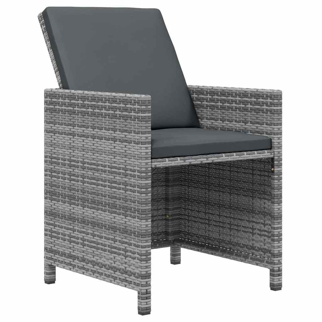 vidaXL 17-Piece Garden Dining Set with Cushions Poly Rattan Black