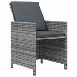 vidaXL 17-Piece Garden Dining Set with Cushions Poly Rattan Black