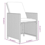 vidaXL 17-Piece Garden Dining Set with Cushions Poly Rattan Black