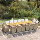vidaXL 17-Piece Garden Dining Set with Cushions Poly Rattan Black