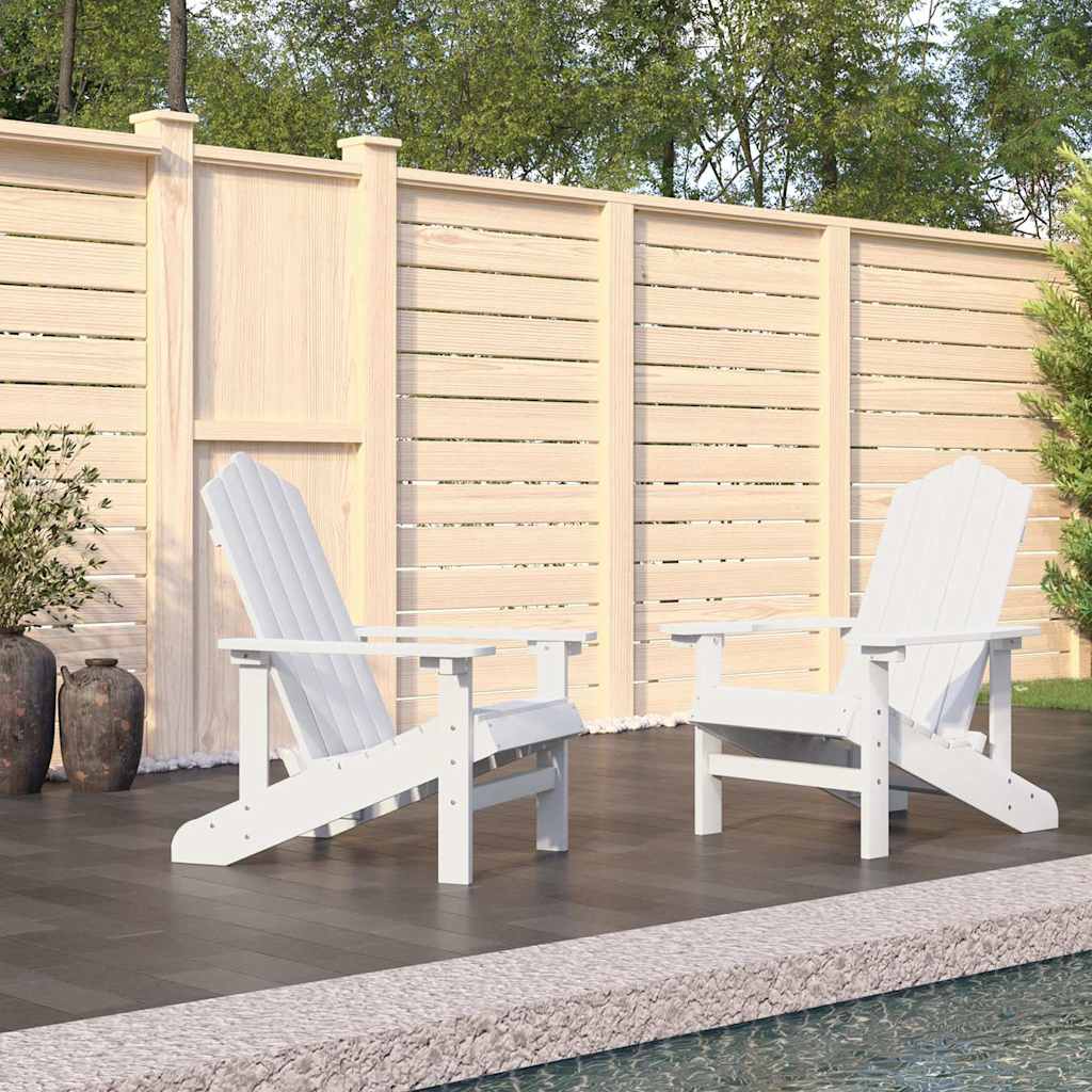 vidaXL Garden Chairs 2 pcs Adirondack HDPE white