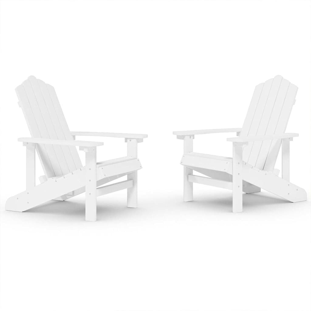 vidaXL Garden Chairs 2 pcs Adirondack HDPE white