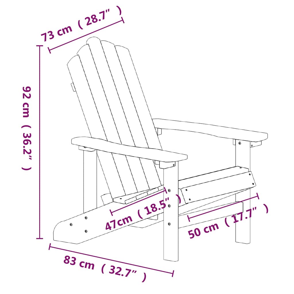 vidaXL Garden Chairs 2 pcs Adirondack HDPE white