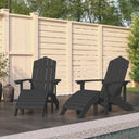 vidaXL Adirondack Garden Chairs 2 pcs with Footrests HDPE White