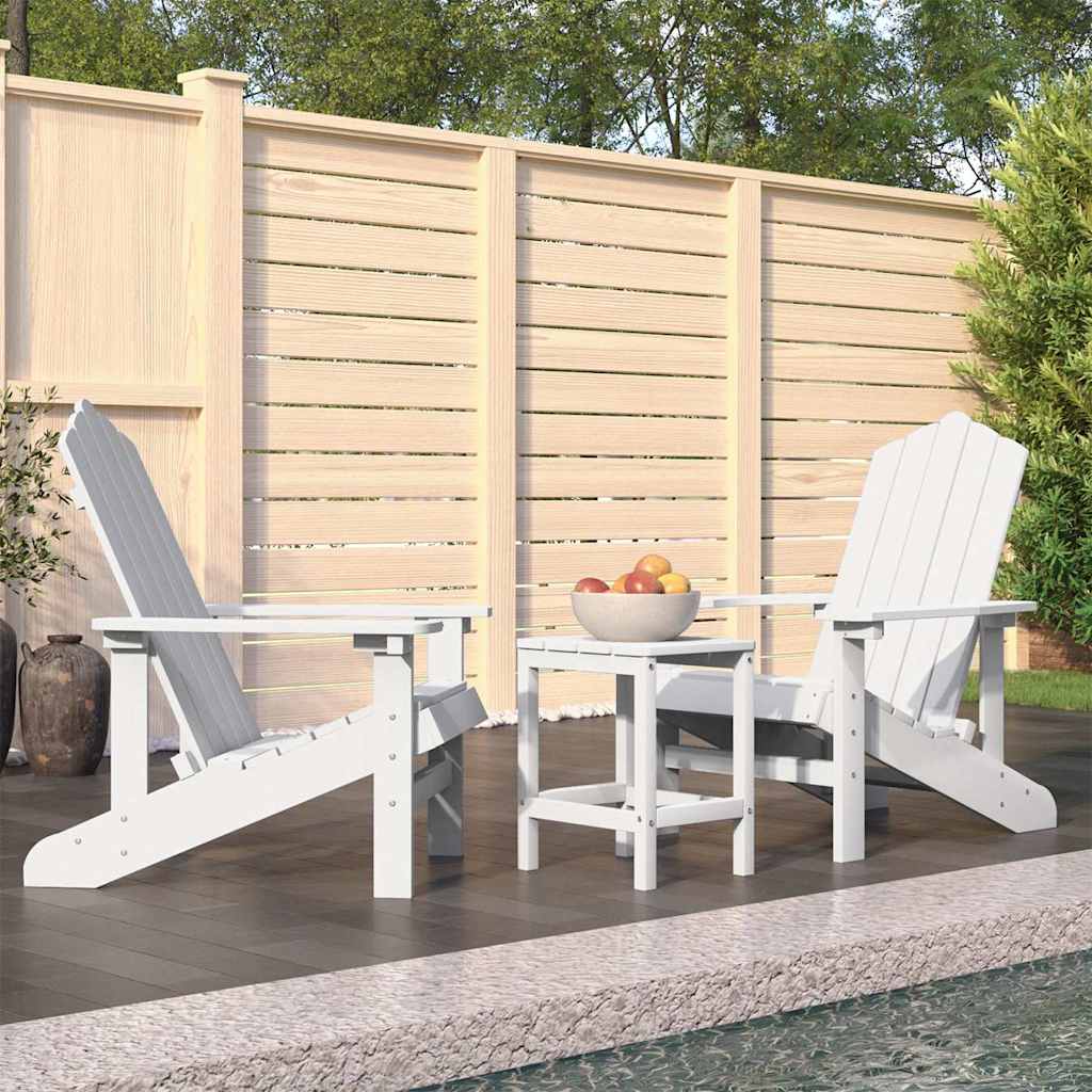 vidaXL Garden Chairs 2 pcs Adirondack HDPE white