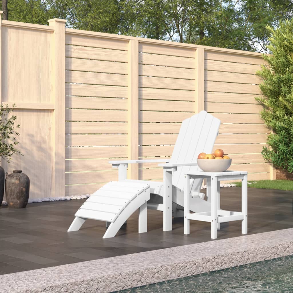 vidaXL Tuinstoelen 2 st Adirondack met voetensteunen HDPE wit