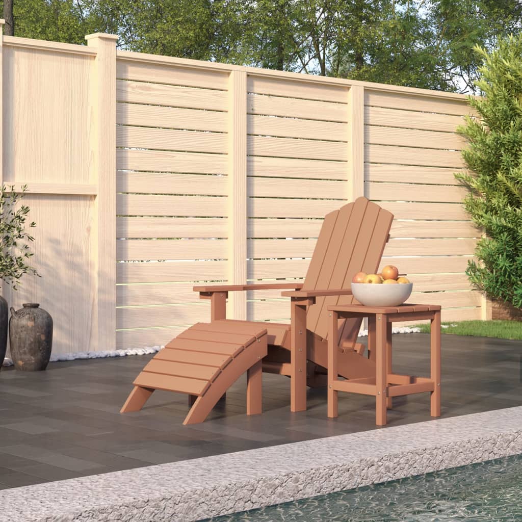 vidaXL Tuinstoelen 2 st Adirondack met voetensteunen HDPE wit