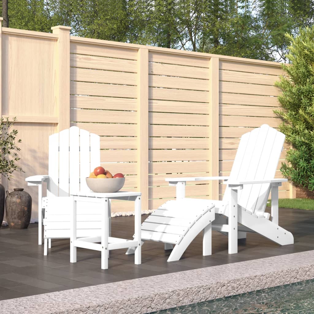 vidaXL Tuinstoelen 2 st Adirondack met voetensteunen HDPE wit