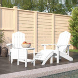 vidaXL Tuinstoelen 2 st Adirondack met voetensteunen HDPE wit