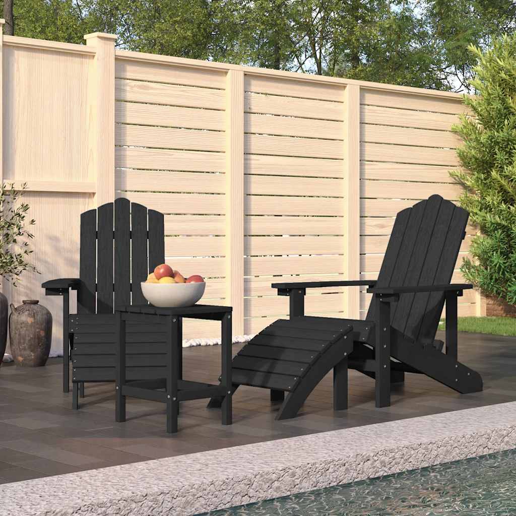 vidaXL Tuinstoelen 2 st Adirondack met voetensteunen HDPE wit