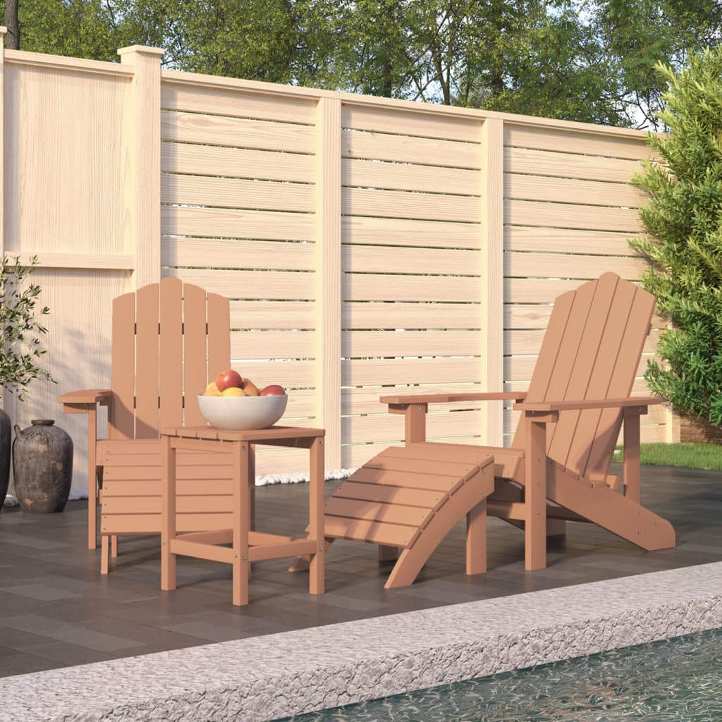 vidaXL Tuinstoelen 2 st Adirondack met voetensteunen HDPE wit