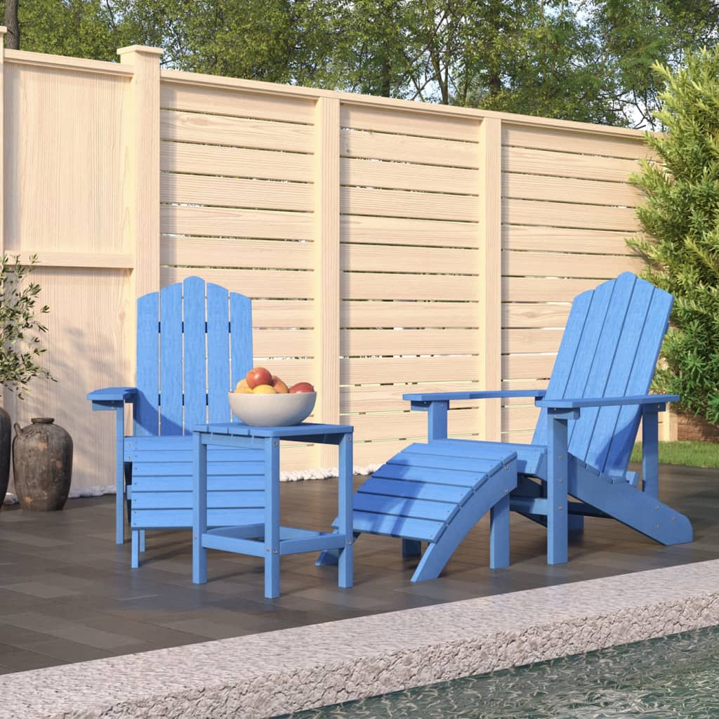 vidaXL Tuinstoelen 2 st Adirondack met voetensteunen HDPE wit
