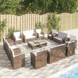 vidaXL 8-delige Loungeset met kussens poly rattan zwart