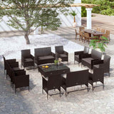 vidaXL 8-delige Loungeset met kussens poly rattan zwart