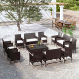 vidaXL 8-delige Loungeset met kussens poly rattan zwart