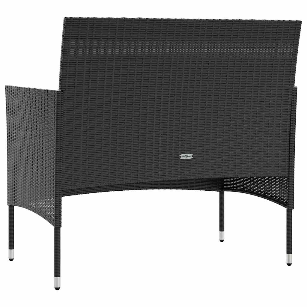 vidaXL 8-delige Loungeset met kussens poly rattan zwart