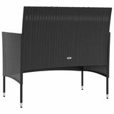 vidaXL 8-delige Loungeset met kussens poly rattan zwart
