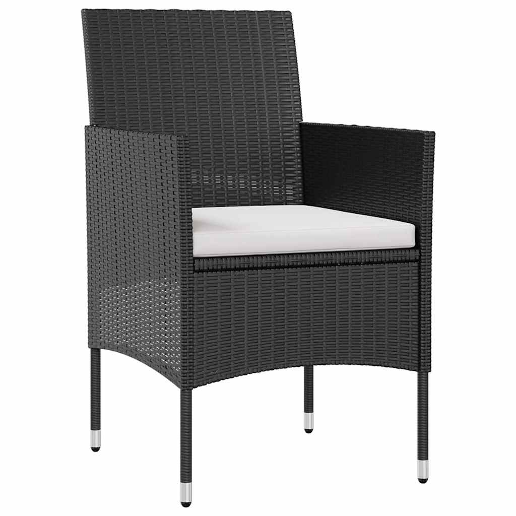 vidaXL 8-delige Loungeset met kussens poly rattan zwart