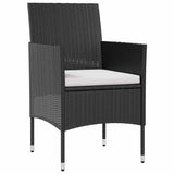 vidaXL 8-delige Loungeset met kussens poly rattan zwart