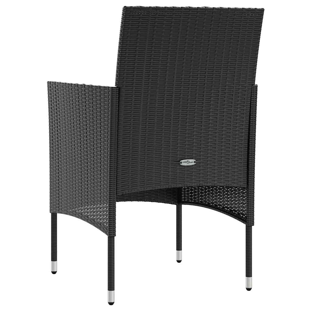 vidaXL 8-delige Loungeset met kussens poly rattan zwart