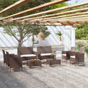 vidaXL 8-delige Loungeset met kussens poly rattan zwart