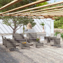 vidaXL 8-delige Loungeset met kussens poly rattan zwart