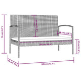 vidaXL 8-delige Loungeset met kussens poly rattan zwart