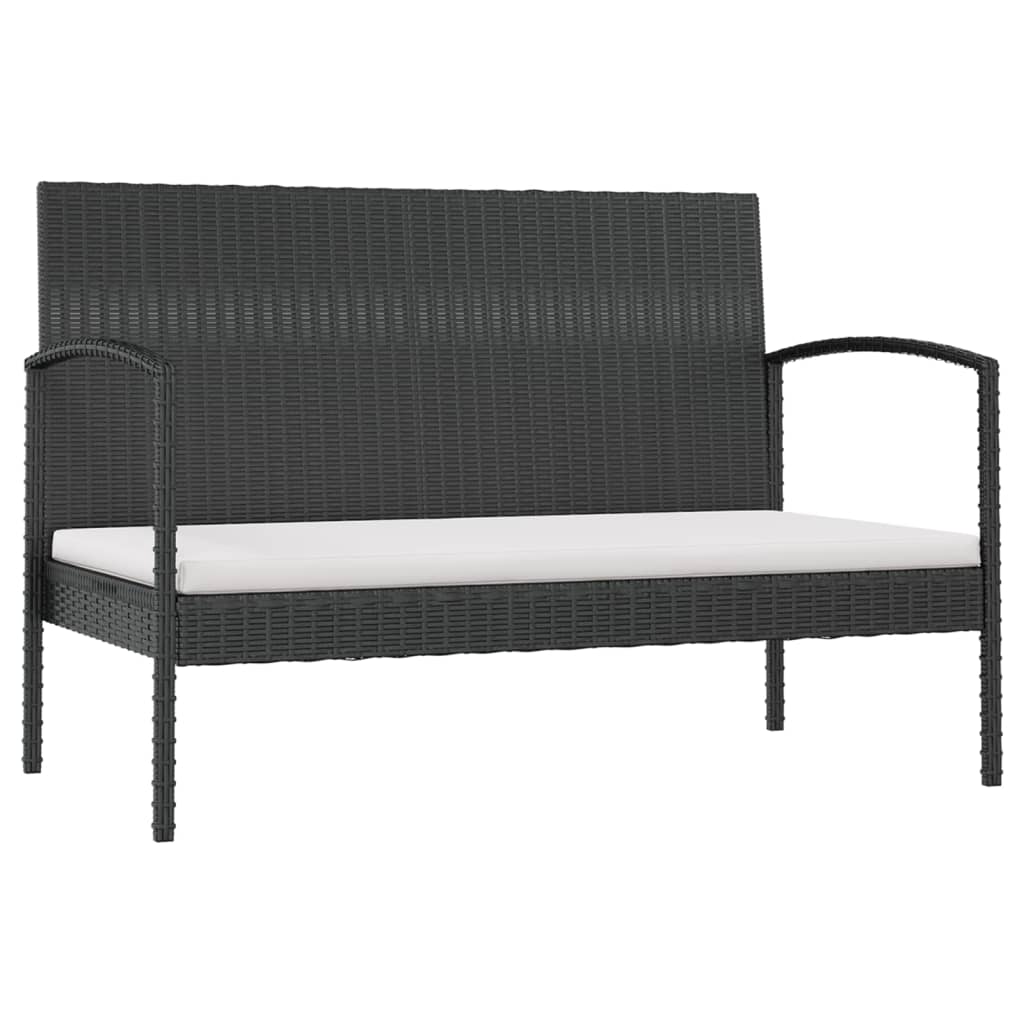 vidaXL 8-delige Loungeset met kussens poly rattan zwart