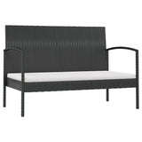 vidaXL 8-delige Loungeset met kussens poly rattan zwart