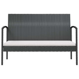 vidaXL 8-delige Loungeset met kussens poly rattan zwart