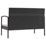 vidaXL 8-delige Loungeset met kussens poly rattan zwart