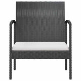 vidaXL 8-delige Loungeset met kussens poly rattan zwart