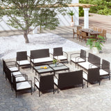 vidaXL 8-delige Loungeset met kussens poly rattan zwart