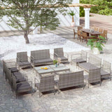vidaXL 8-delige Loungeset met kussens poly rattan zwart
