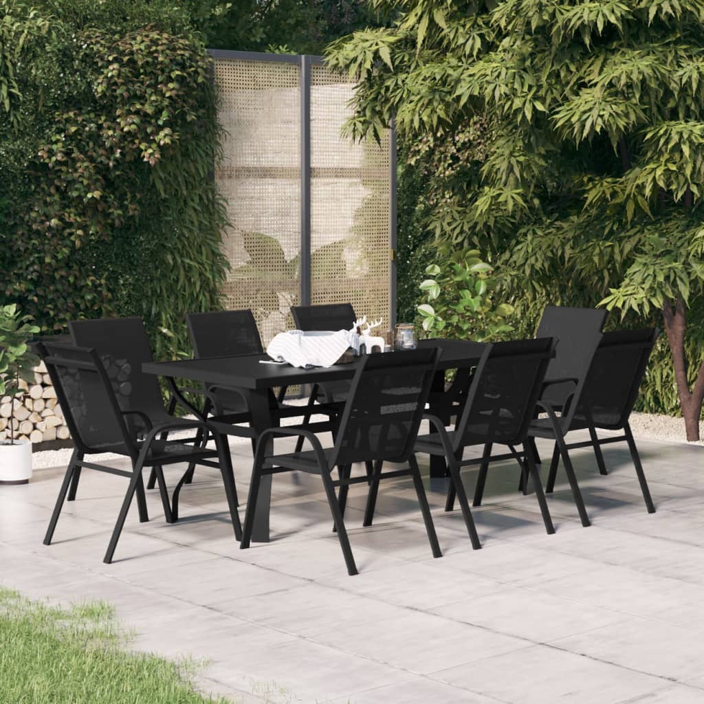 vidaXL 9-piece Garden Dining Set Brown and Black