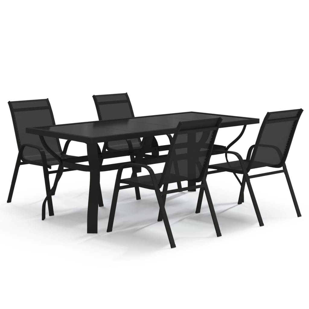 vidaXL 9-piece Garden Dining Set Brown and Black