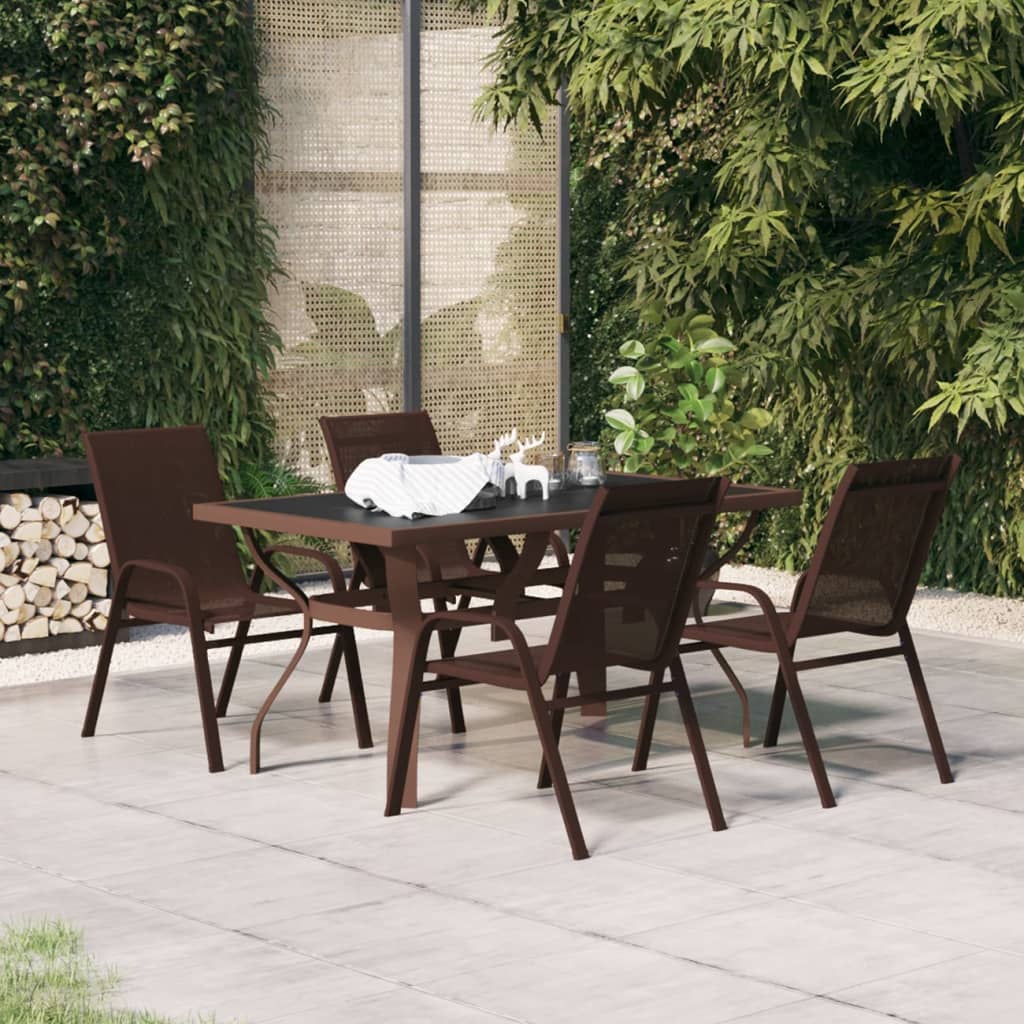 vidaXL 9-piece Garden Dining Set Brown and Black