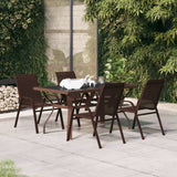 vidaXL 9-piece Garden Dining Set Brown and Black