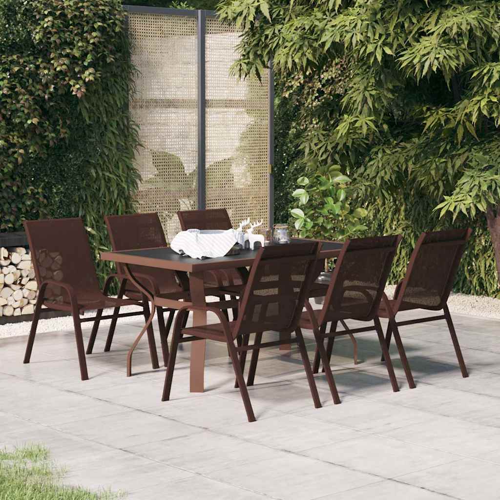 vidaXL 9-piece Garden Dining Set Brown and Black