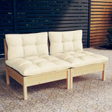 vidaXL Banque de Jardin 2 places avec des coussins gris massifs à Grenenhout