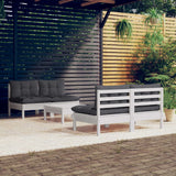vidaXL 5-delige Loungeset met grijze kussens grenenhout