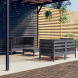 vidaXL 5-delige Loungeset met grijze kussens grenenhout