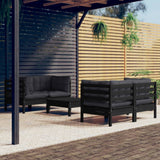 vidaXL 5-delige Loungeset met grijze kussens grenenhout