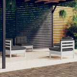 vidaXL 4-delige Loungeset met grijze kussens grenenhout