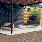 vidaXL 7-delige Loungeset met grijze kussens grenenhout