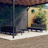 vidaXL 7-delige Loungeset met grijze kussens grenenhout