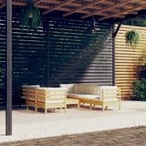 vidaXL 8-delige Loungeset met grijze kussens massief grenenhout